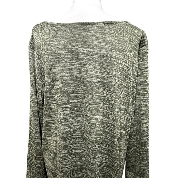 NY Collection Top Twist Front Keyhole Neckline Heathered Olive Green W US 2X NWT - Picture 6 of 12